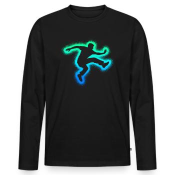 Parkour Running Freerunner Enfants Freerunning - T-shirt manches longues Premium bio Homme - noir - Devant - Nico (187cm)