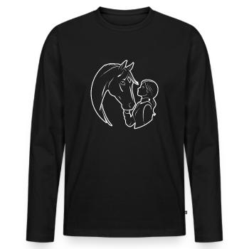 Horse Riding Equestrian Rider Women Horses - Men's Premium Organic Long Sleeve Shirt - black - Front - Nico (187cm)