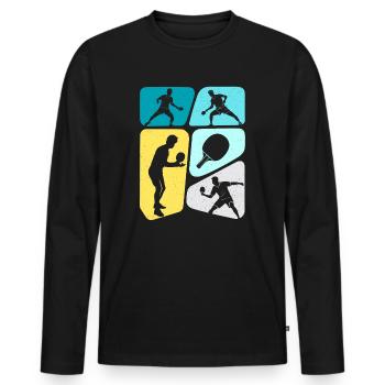 Joueurs de tennis de table enfants Tennis de table garçons - T-shirt manches longues Premium bio Homme - noir - Devant - Nico (187cm)