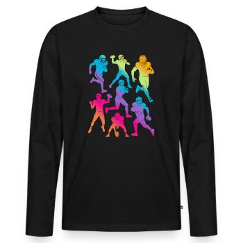 Football américain Sports Garçons Enfants Football - T-shirt manches longues Premium bio Homme - noir - Devant - Nico (187cm)
