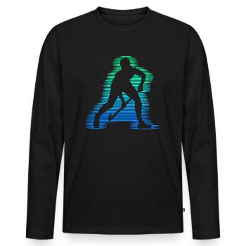 Joueurs de hockey sur gazon Joueurs de hockey - T-shirt manches longues Premium bio Homme - noir - Devant - Nico (187cm)
