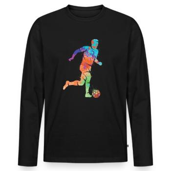 Fußball spielen Fußballer Jungen Fussball Kinder - Männer Premium Bio Langarmshirt - Schwarz - Vorne - Nico (187cm)