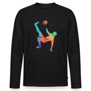Playing Soccer Soccer Soccer Kids Soccer Boys - Men's Premium Organic Long Sleeve Shirt - black - Front - Nico (187cm)