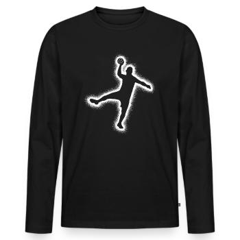 Handball Players Handball Boys Men Handball - Men's Premium Organic Long Sleeve Shirt - black - Front - Nico (187cm)