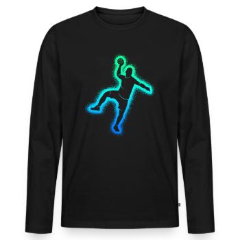 Handball players Handball men Handball boys - Men's Premium Organic Long Sleeve Shirt - black - Front - Nico (187cm)