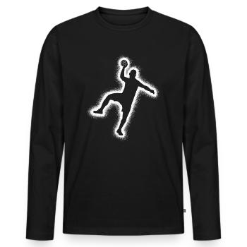 Handball Players Handball Boys Handball Men - Men's Premium Organic Long Sleeve Shirt - black - Front - Nico (187cm)