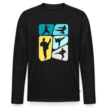Karaté Martial Artist Enfants Taekwondo Garçons - T-shirt manches longues Premium bio Homme - noir - Devant - Nico (187cm)