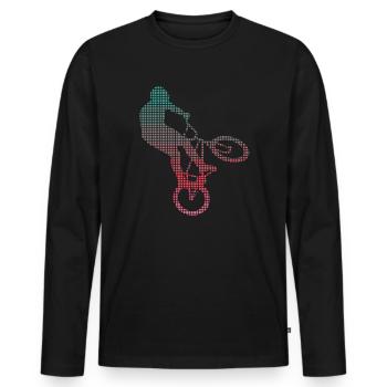 BMX Stunts Bike verpixelt Jungen Fahrrad BMX - Männer Premium Bio Langarmshirt - Schwarz - Vorne - Nico (187cm)