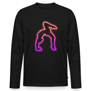 Gymnaste Gymnastique Équilibre sur les mains Femmes Gymnastique Enfants - T-shirt manches longues Premium bio Homme - noir - Devant - Nico (187cm)