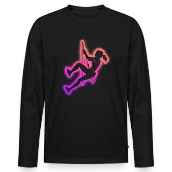 Escalade de bloc Alpinisme Filles Escalade - T-shirt manches longues Premium bio Homme - noir - Devant - Nico (187cm)