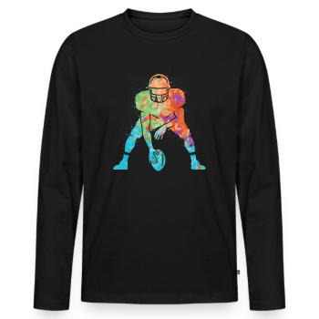 Football américain Sports Garçons Football Enfants - T-shirt manches longues Premium bio Homme - noir - Devant - Nico (187cm)
