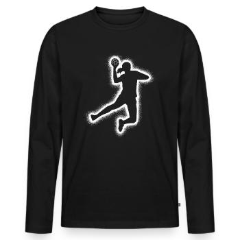 Handball Joueuse de handball Joueuse de handball féminine - T-shirt manches longues Premium bio Homme - noir - Devant - Nico (187cm)