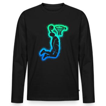 Basketteur Joueurs Garçons Enfants Basketball Hommes - T-shirt manches longues Premium bio Homme - noir - Devant - Nico (187cm)