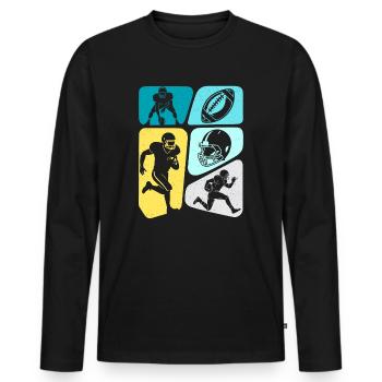 Football américain Hommes Enfants Garçons Football - T-shirt manches longues Premium bio Homme - noir - Devant - Nico (187cm)
