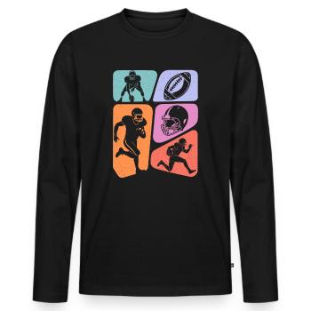 Football américain Enfants Hommes Garçons Football - T-shirt manches longues Premium bio Homme - noir - Devant - Nico (187cm)