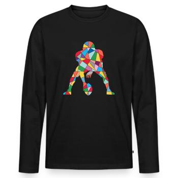 Football américain Joueurs de football Enfants Football - T-shirt manches longues Premium bio Homme - noir - Devant - Nico (187cm)