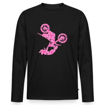 Dirt Biker Motard Fille Motocross - T-shirt manches longues Premium bio Homme - noir - Devant - Nico (187cm)