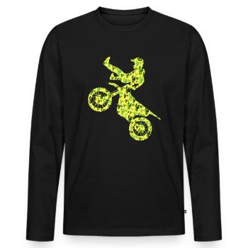 Dirt Biker Motorcyclists Men's Motocross Boys - Men's Premium Organic Long Sleeve Shirt - black - Front - Nico (187cm)