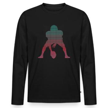 Football américain Pixélisé Football pour enfants - T-shirt manches longues Premium bio Homme - noir - Devant - Nico (187cm)