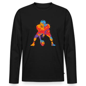 Football américain Coloré Hommes Football masculin - T-shirt manches longues Premium bio Homme - noir - Devant - Nico (187cm)