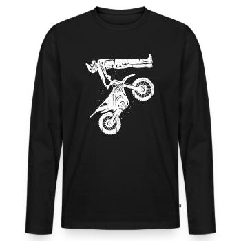 Dirt Biker Dirtbike Herren Kinder Motocross Jungen - Männer Premium Bio Langarmshirt - Schwarz - Vorne - Nico (187cm)