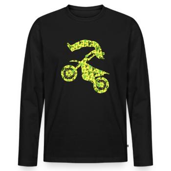 Dirt Biker Garçons Motards Motocross Homme - T-shirt manches longues Premium bio Homme - noir - Devant - Nico (187cm)