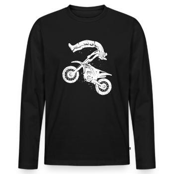 Dirt Biker Men's Motorcycle Kids Motocross Boys - Men's Premium Organic Long Sleeve Shirt - black - Front - Nico (187cm)