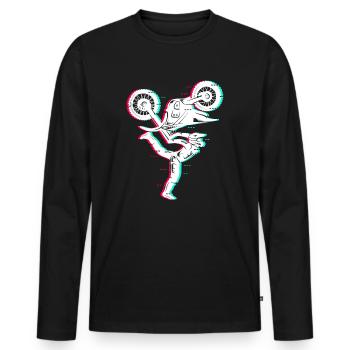 Motocross Moto Hommes Enfants Dirt Biker Garçons - T-shirt manches longues Premium bio Homme - noir - Devant - Nico (187cm)