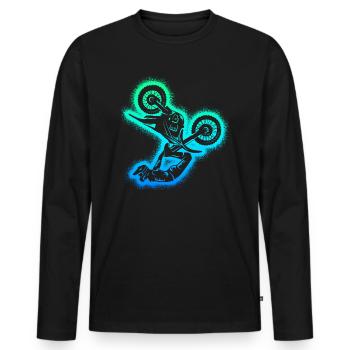 Dirt Biker Dirt Bike Hommes Garçons Motocross - T-shirt manches longues Premium bio Homme - noir - Devant - Nico (187cm)