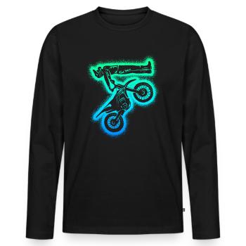 Dirt Biker Moto Hommes Enfants Motocross - T-shirt manches longues Premium bio Homme - noir - Devant - Nico (187cm)