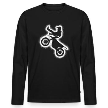 Dirt Biker Moto Enfants Garçons Motocross Hommes - T-shirt manches longues Premium bio Homme - noir - Devant - Nico (187cm)
