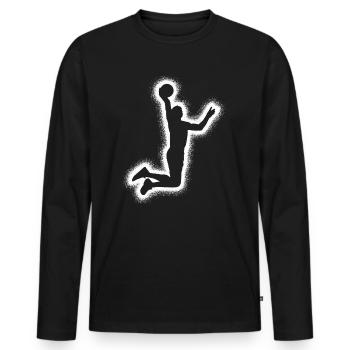 Joueurs de basket-ball Bball Garçons Enfants Basketball - T-shirt manches longues Premium bio Homme - noir - Devant - Nico (187cm)