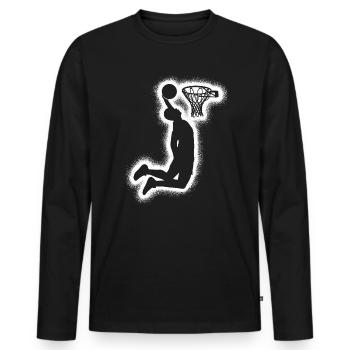 Basketteurs Bball Enfants Garçons Basketball Hommes - T-shirt manches longues Premium bio Homme - noir - Devant - Nico (187cm)