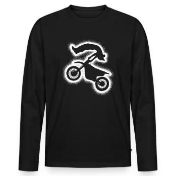 Dirt Biker Motorrad Jungen Herren Motocross - Männer Premium Bio Langarmshirt - Schwarz - Vorne - Nico (187cm)