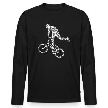 BMX Cascades Vélo Empreinte digitale Vélo BMX - T-shirt manches longues Premium bio Homme - noir - Devant - Nico (187cm)