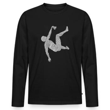 Escalade de bloc Empreinte digitale Escalade en montagne - T-shirt manches longues Premium bio Homme - noir - Devant - Nico (187cm)
