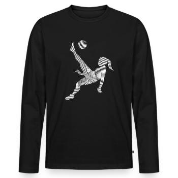 Soccer Soccer Player Fingerprint Ladies Soccer - Men's Premium Organic Long Sleeve Shirt - black - Front - Nico (187cm)