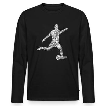 Footballer Fingerprint Soccer Soccer Player - Men's Premium Organic Long Sleeve Shirt - black - Front - Nico (187cm)