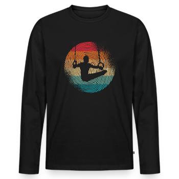 Gymnastics Gymnastics Ring Gymnastics Fingerprint Gymnastics - Men's Premium Organic Long Sleeve Shirt - black - Front - Nico (187cm)