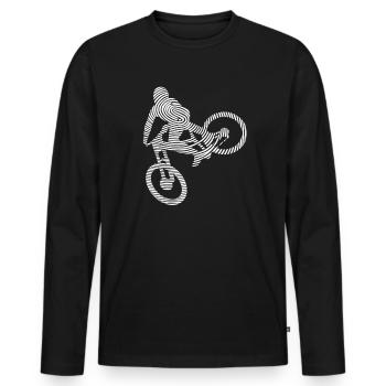 VTT de descente Empreinte digitale VTT - T-shirt manches longues Premium bio Homme - noir - Devant - Nico (187cm)