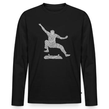 Patinage Skateur Skate Fingerprint Skateboard - T-shirt manches longues Premium bio Homme - noir - Devant - Nico (187cm)