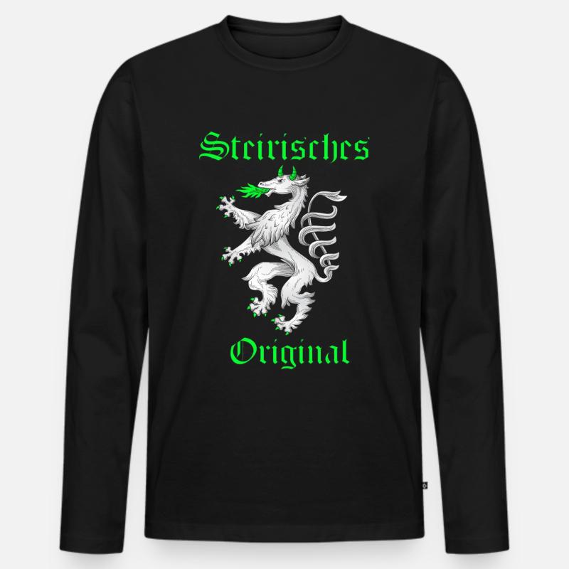 Steiermark - Männer Premium Bio Langarmshirt - Schwarz