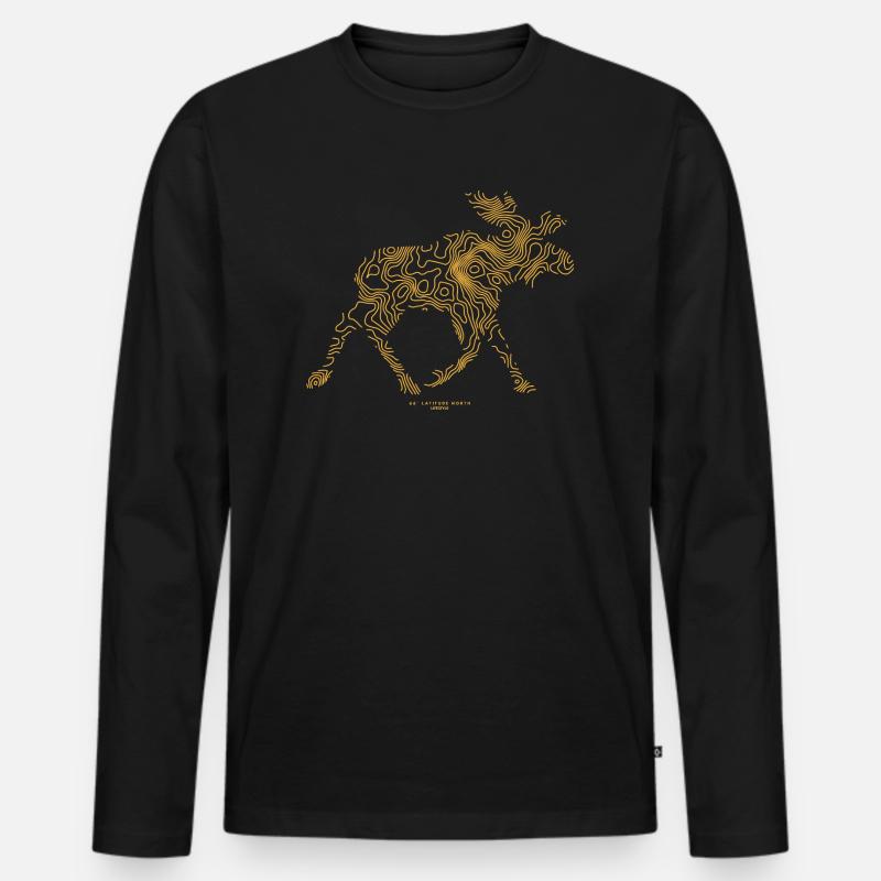 Schweden Elch - Männer Premium Bio Langarmshirt - Schwarz