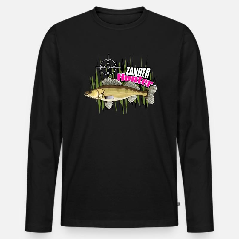Zander Jäger - Männer Premium Bio Langarmshirt - Schwarz