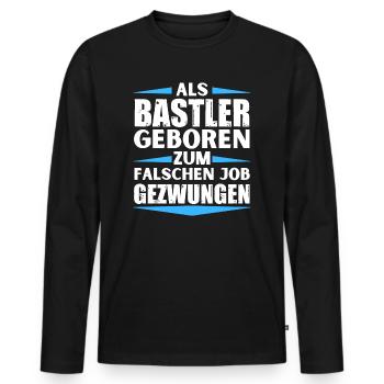Hobbyist landed in the wrong job - Men's Premium Organic Long Sleeve Shirt - black - Front - Nico (187cm)
