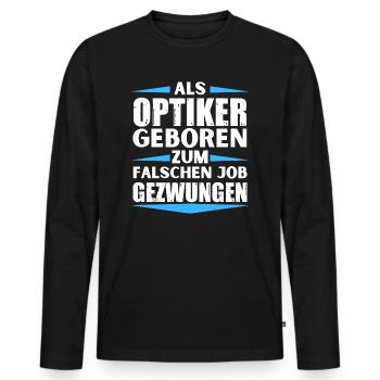 L’opticien a décroché le mauvais emploi - T-shirt manches longues Premium bio Homme - noir - Devant - Nico (187cm)