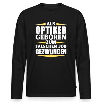 L’opticien a décroché le mauvais emploi - T-shirt manches longues Premium bio Homme - noir - Devant - Nico (187cm)
