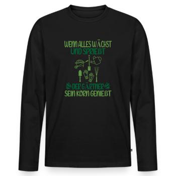 Gärtner Spruch Garten Humor Geschenkidee - Männer Premium Bio Langarmshirt - Schwarz - Vorne - Nico (187cm)