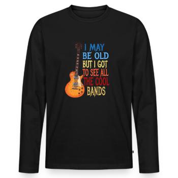 Musique rock Grand-père Grand-père disant humour idée cadeau - T-shirt manches longues Premium bio Homme - noir - Devant - Nico (187cm)