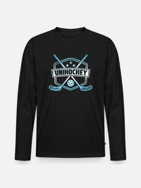 Floorball - T-shirt manches longues Premium bio Homme - noir
